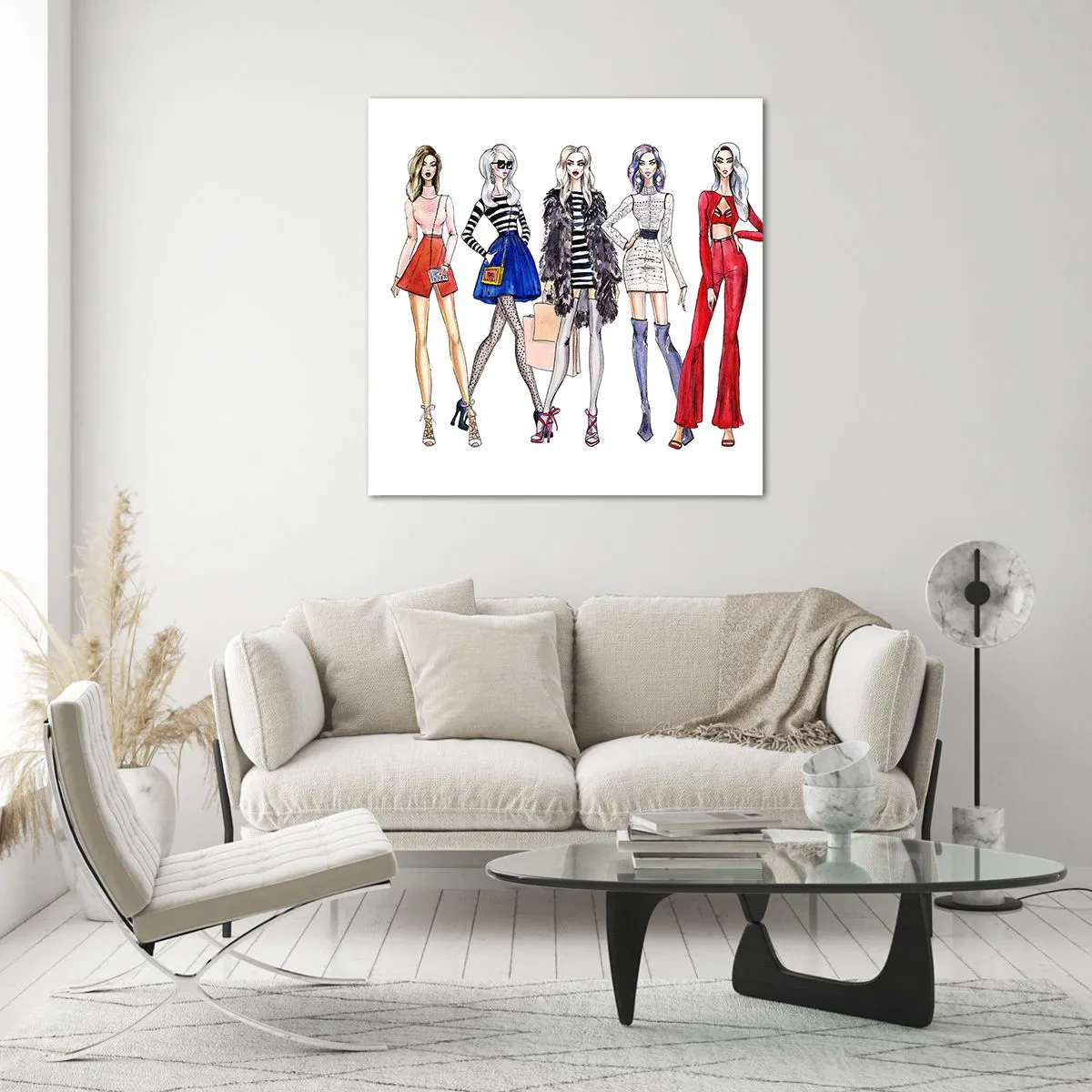 Schilderen op glas - Elke week Fashion Week - 50x50 cm