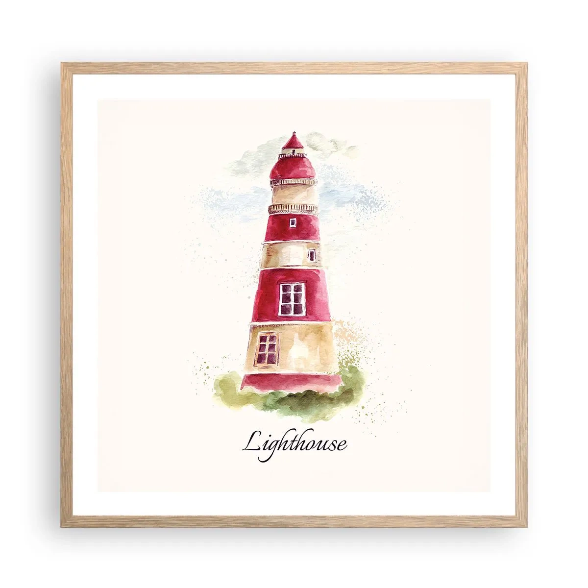 Een poster in een licht eiken lijst - Er is altijd goed weer in de buurt - 60x60 cm