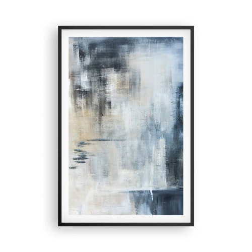 Poster in een zwarte lijst - Achter het blauwe gordijn - 61x91 cm
