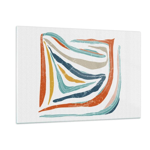 Schilderen op glas - Abstractie met een vriendelijke glimlach - 120x80 cm