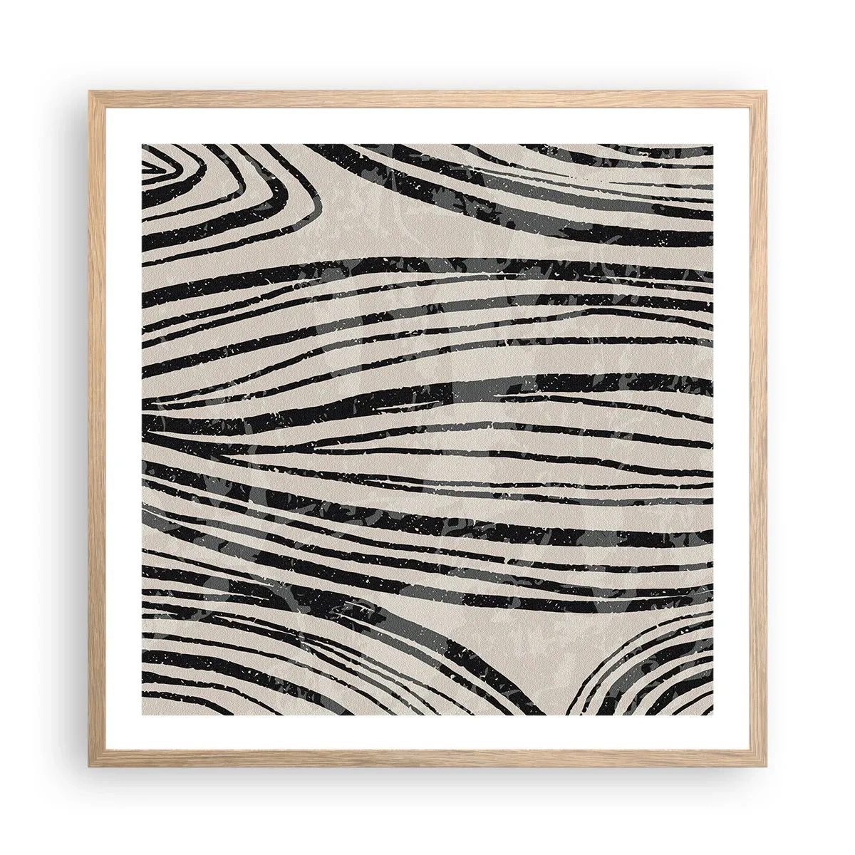 Een poster in een licht eiken lijst - Lijnoverstromingsvlakte - 60x60 cm