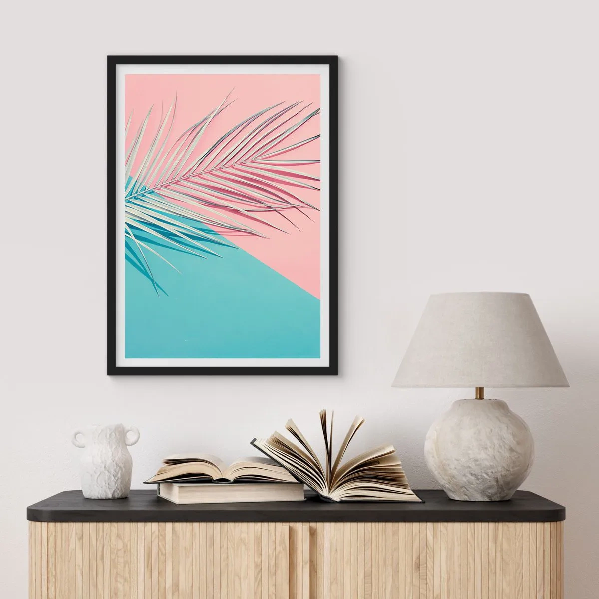 Poster in een zwarte lijst - Tropische impressie - 30x40 cm