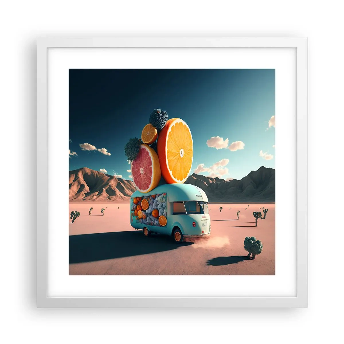 Poster in een witte lijst - De smaak van vakantie - 40x40 cm