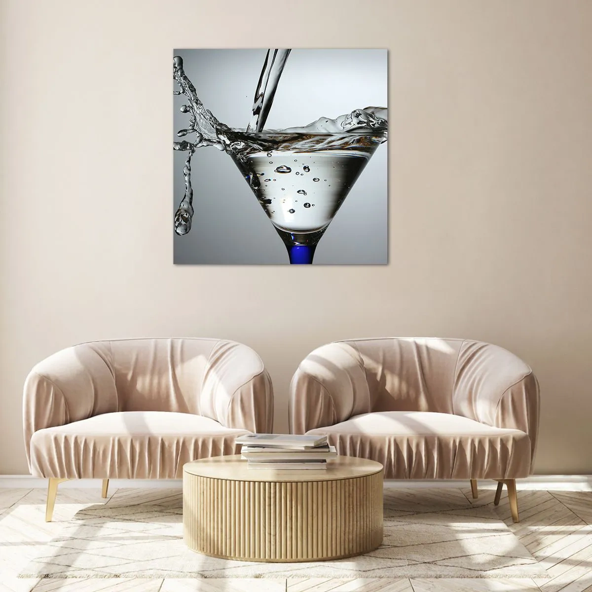 Schilderen op glas - Op de rand van de beker - 70x70 cm