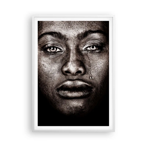 Poster in een witte lijst - een traan - 70x100 cm