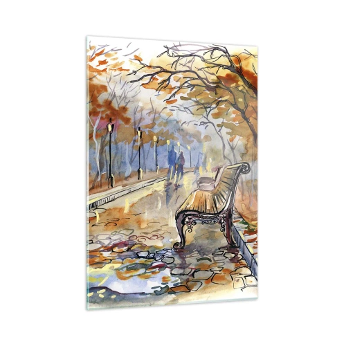 Schilderen op glas - Samen wandelen in de herfst - 50x70 cm