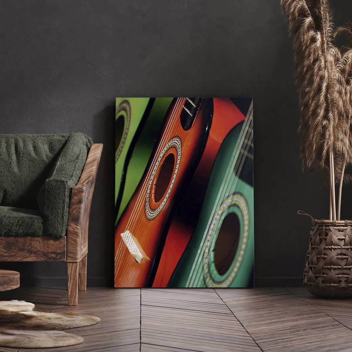 Schilderen op canvas - De gitaar heeft vele kleuren - 50x70 cm