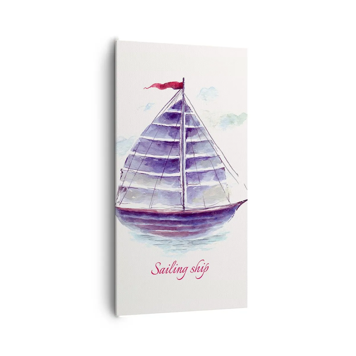Schilderen op canvas - Volle zeilen en rustig water - 65x120 cm