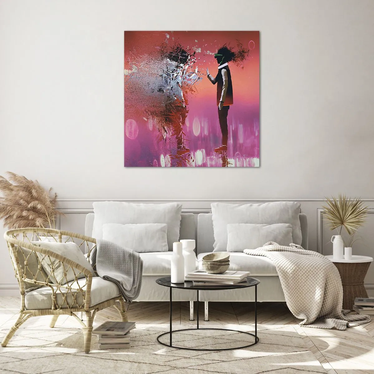 Schilderen op glas - Kun je naar jezelf kijken? - 50x50 cm