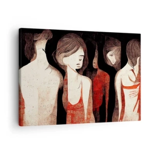 Schilderen op canvas - Artistieke figuren in een abstracte compositie - 70x50cm - Madonna's van duisternis - Moderne wanddecoratie voor woonkamer en slaapkamer ARTTOR