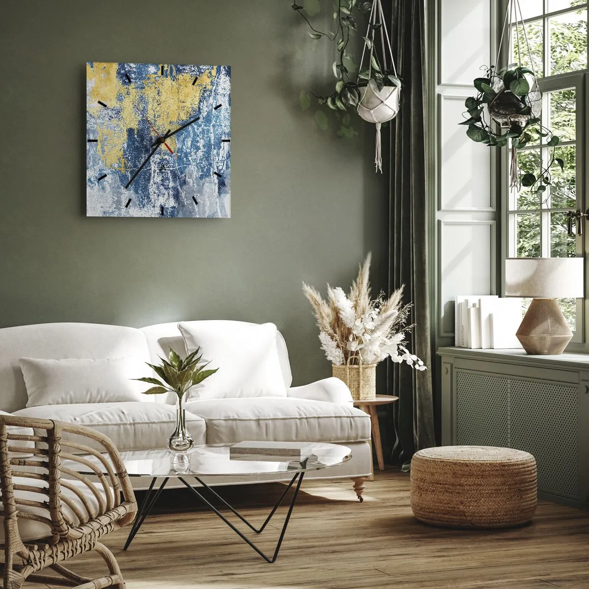 Wandklok - Klok - Abstractie vol met weer - 30x30 cm