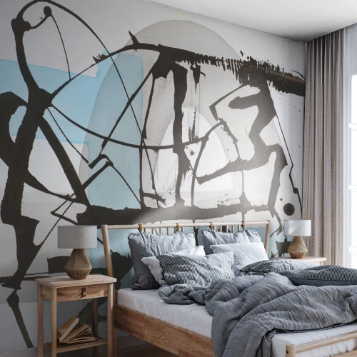 Fotobehang op maat Premium Canvas - Toch blauw - Abstractie, Deel, Chaos