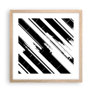 Een poster in een licht eiken lijst - Een intense en dynamische compositie - 40x40 cm