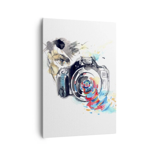 Schilderen op canvas - In het oog van de lens - 70x100 cm