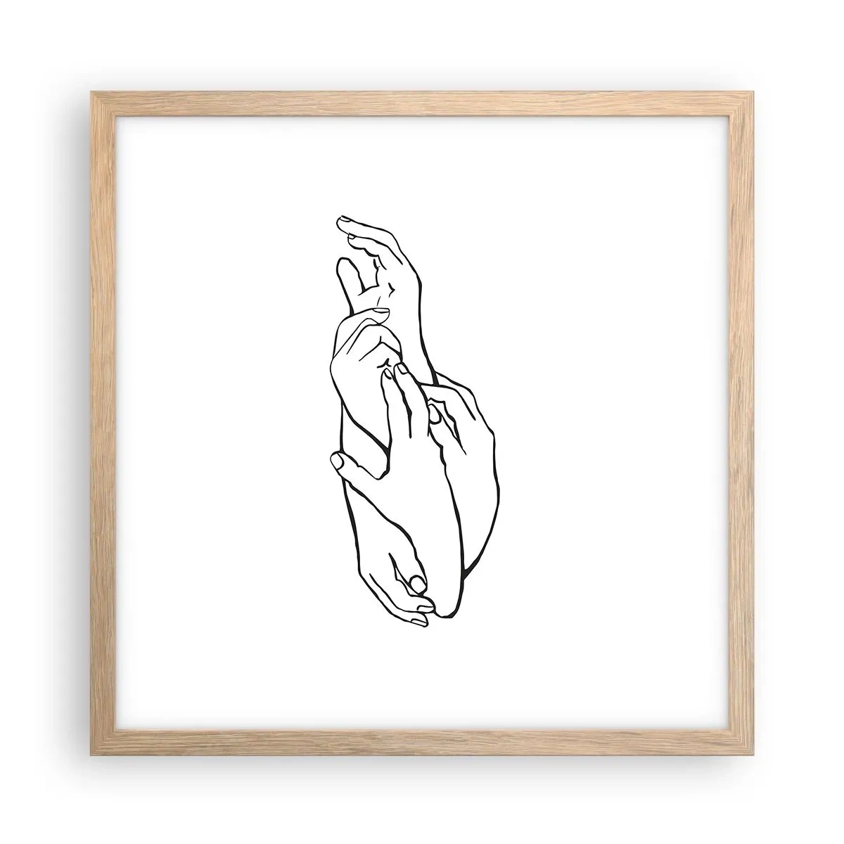 Een poster in een licht eiken lijst - Goede aanraking - 40x40 cm