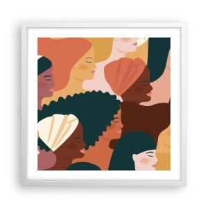 Poster in een witte lijst - Alleen vrouwelijkheid - 50x50 cm