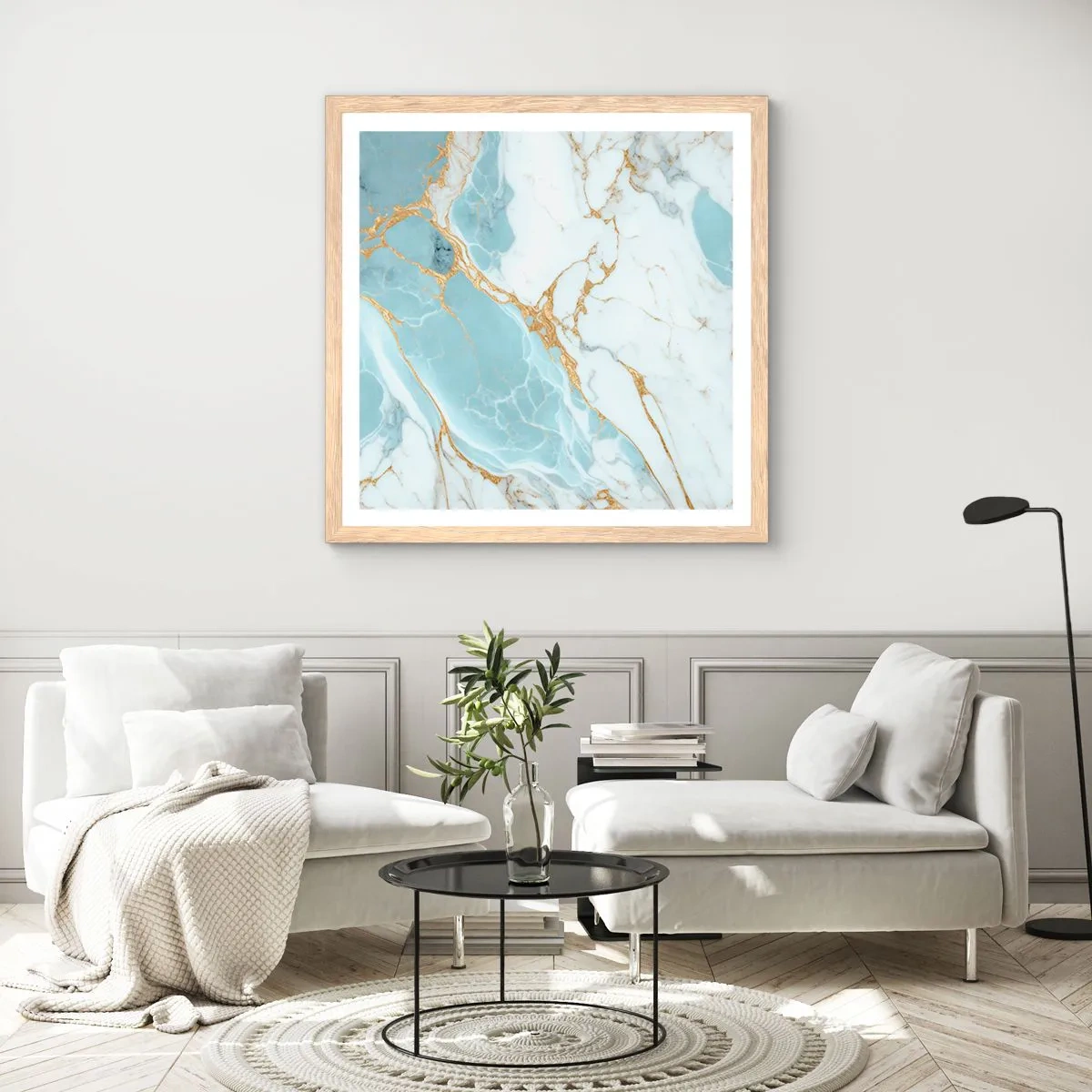 Een poster in een licht eiken lijst - Rijkdom van steen - 50x50 cm