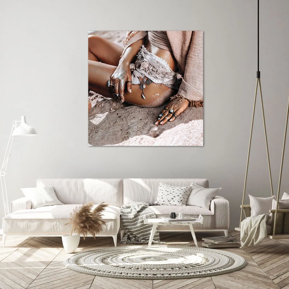 Schilderen op canvas - Door de golven gegooid? - 30x30 cm