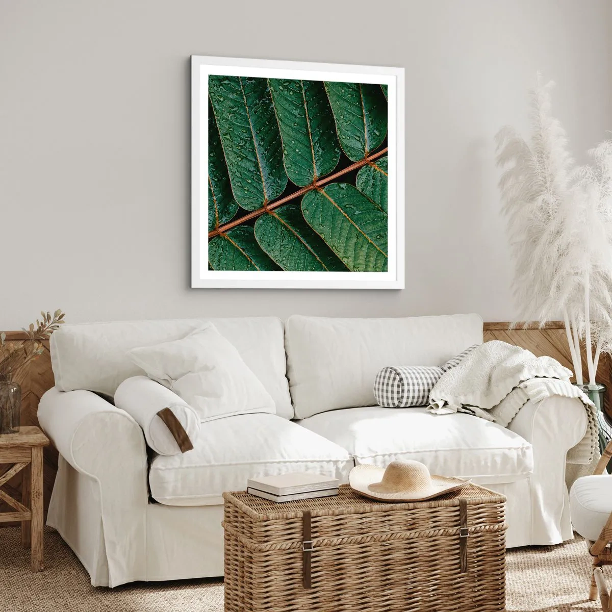 Poster in een witte lijst - In een groen ritme - 50x50 cm