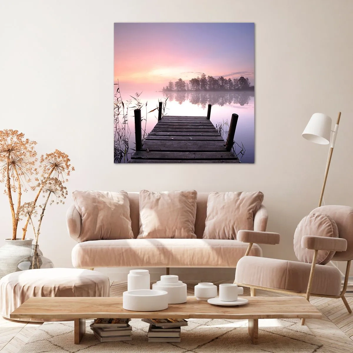 Schilderen op canvas - Van de lila mist... - 30x30 cm