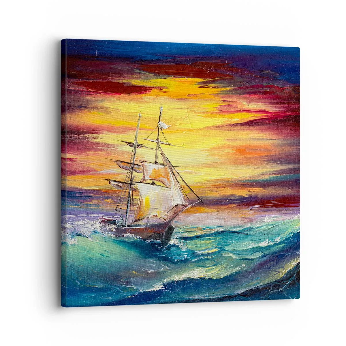 Schilderen op canvas - Dapper onder de golven - 30x30 cm