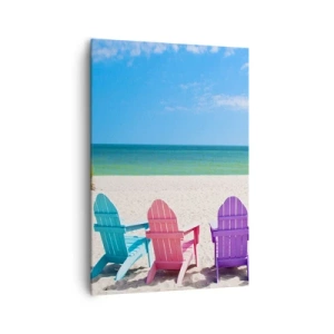 Schilderen op canvas - Regenboog strand - 70x100 cm