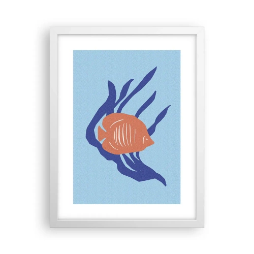 Poster in een witte lijst - Bewoonster van koraalwateren - 30x40 cm