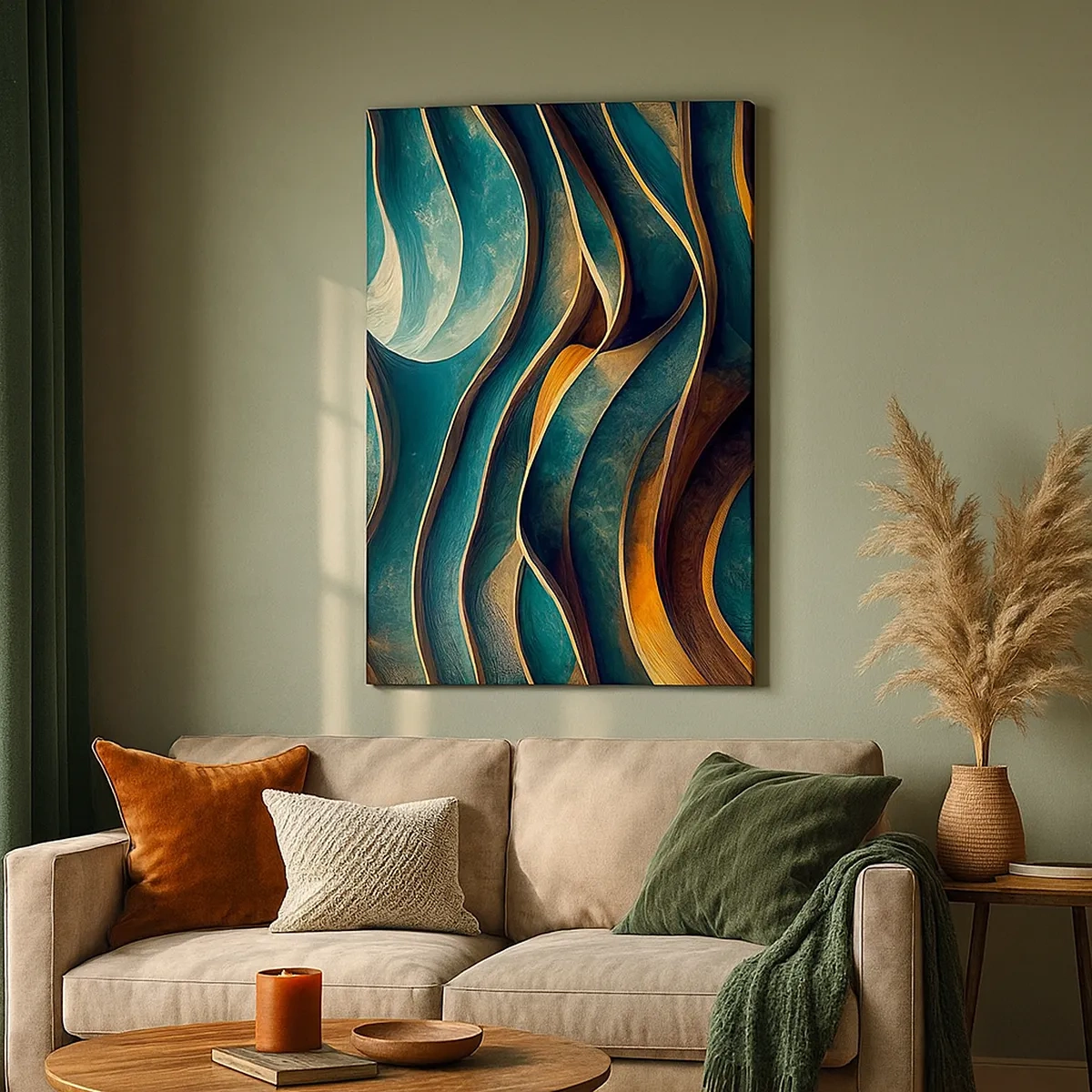 Schilderen op canvas - Meanders van blauw - 50x70 cm