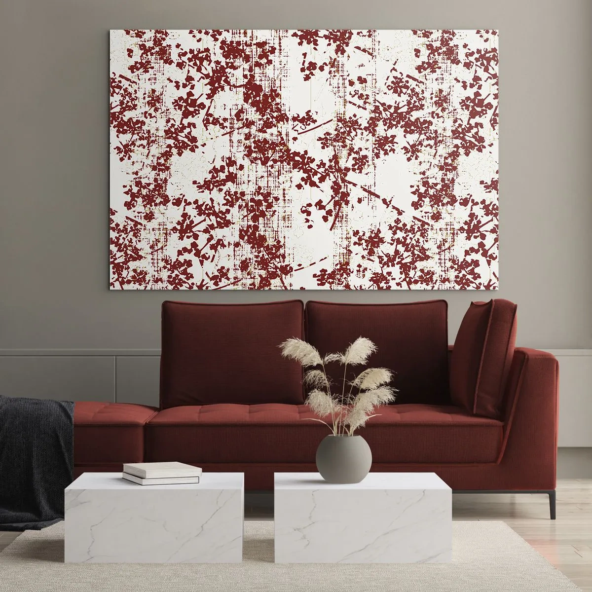 Schilderen op glas - Zoals oud calico - 120x80 cm