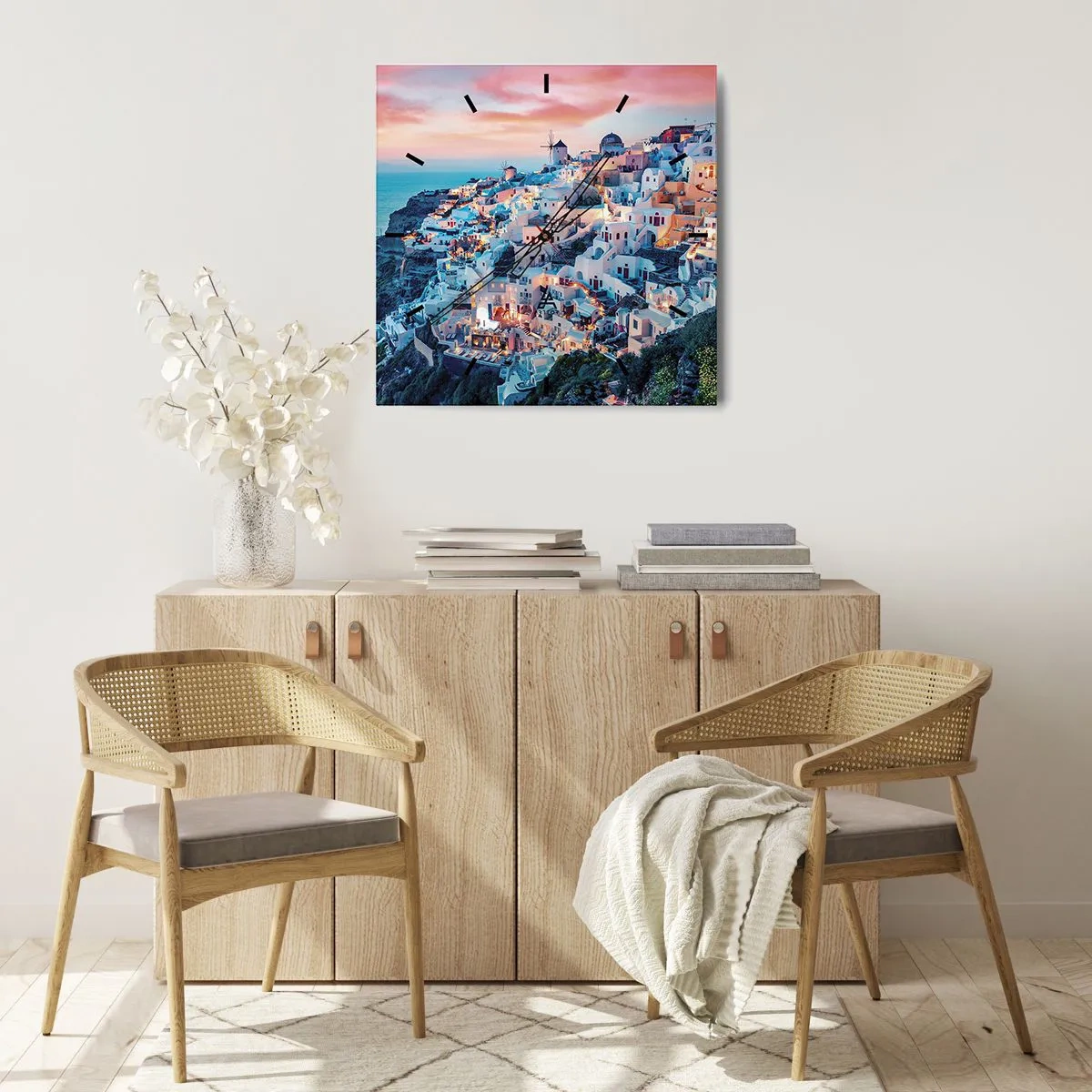 Wandklok - Klok - Je geweldige Griekse vakantie - 30x30 cm