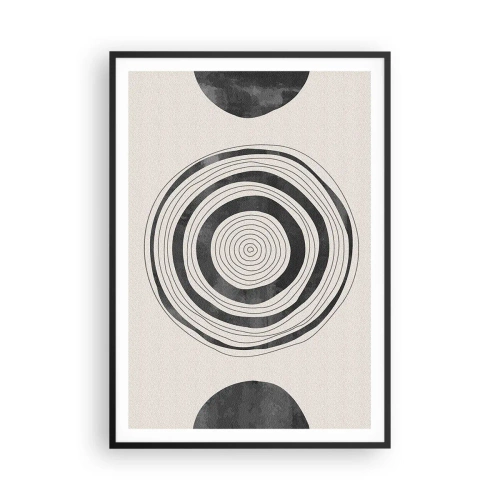 Poster in een zwarte lijst - Wat belangrijk is, is wat er tussenin zit - 70x100 cm