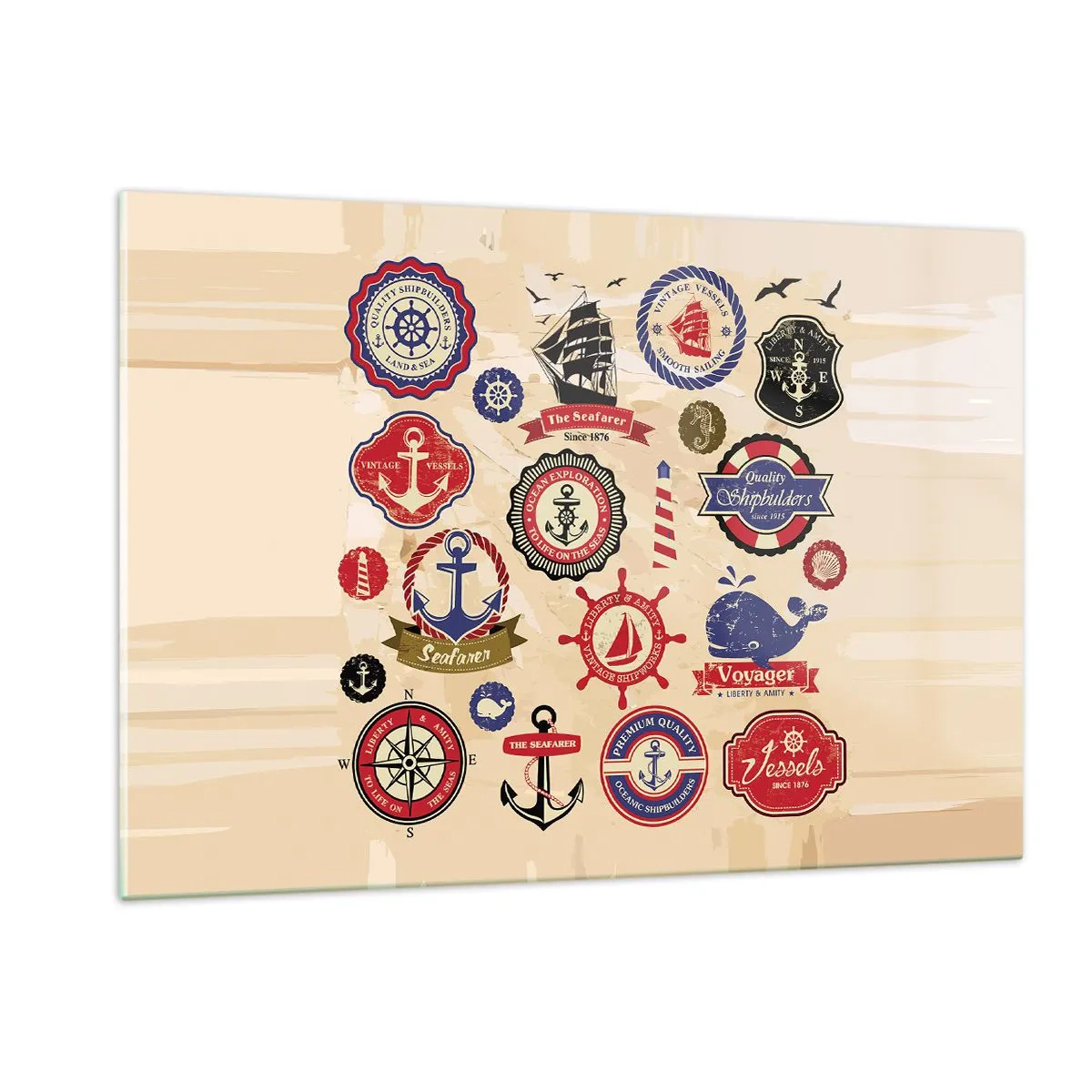 Schilderen op glas - Zeilende broederschap - 120x80 cm