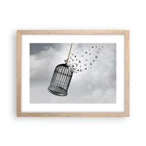 Een poster in een licht eiken lijst - Geloof ... Hoop ... Vrijheid! - 40x30 cm