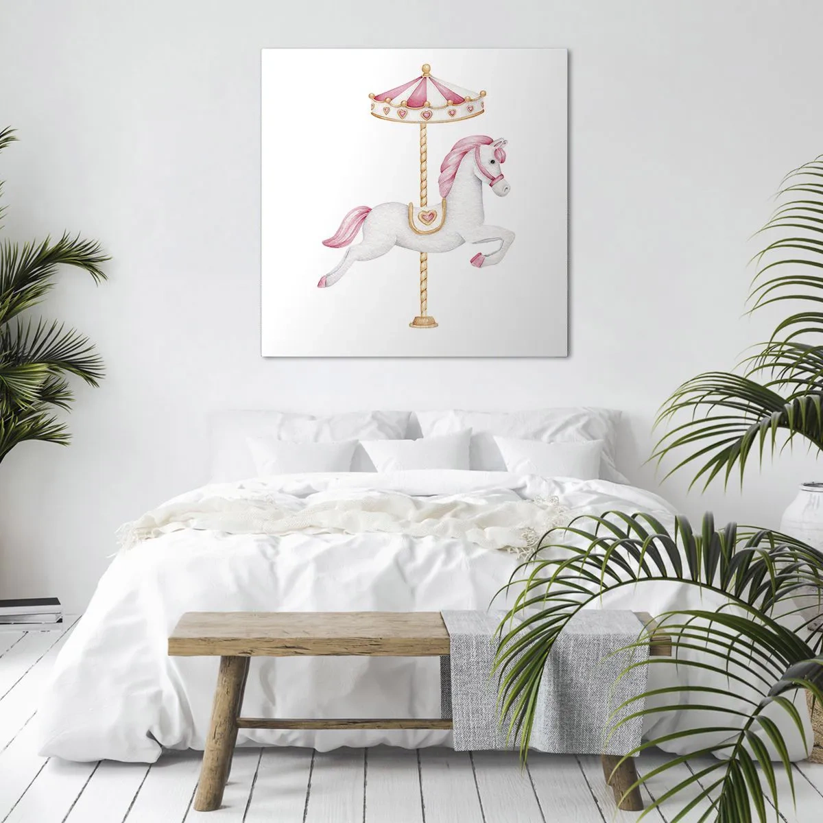 Schilderen op canvas - Hij raakte de grond rennend - 70x70 cm