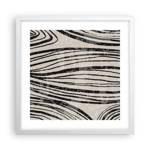 Poster in een witte lijst - Lijnoverstromingsvlakte - 40x40 cm