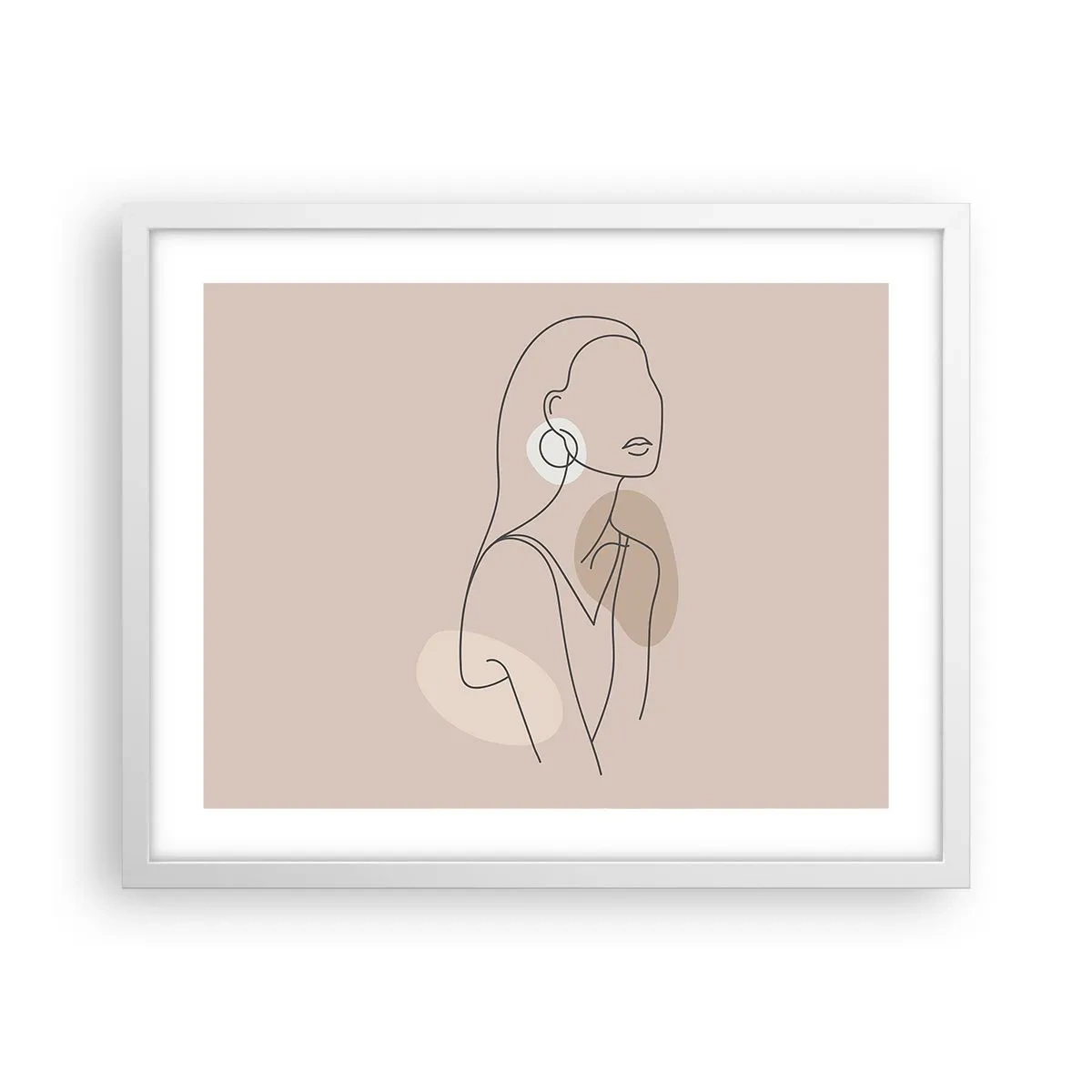 Poster in een witte lijst - meisjesachtig icoon - 50x40 cm