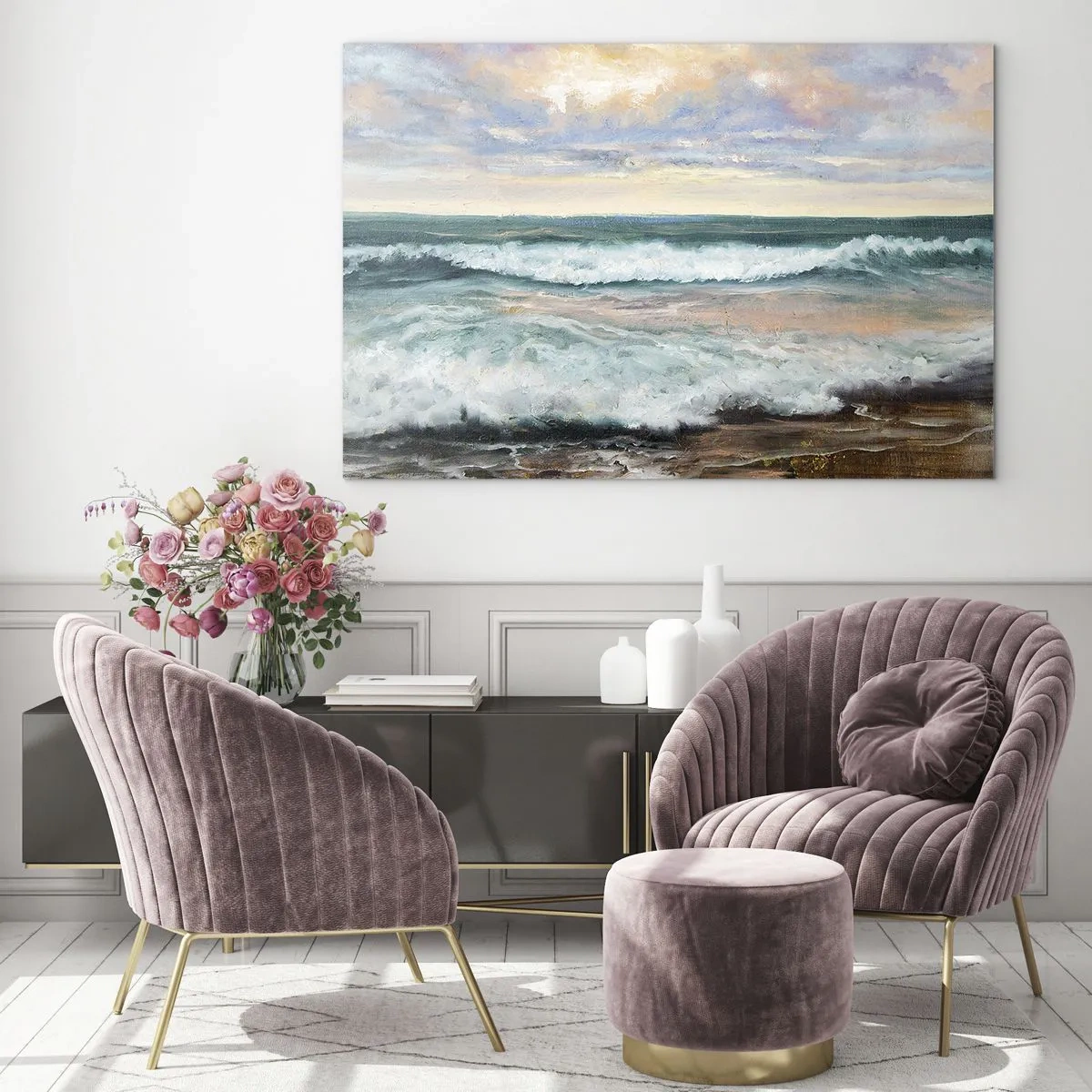 Schilderen op glas - Hier maak je je ziel glad - 100x70 cm