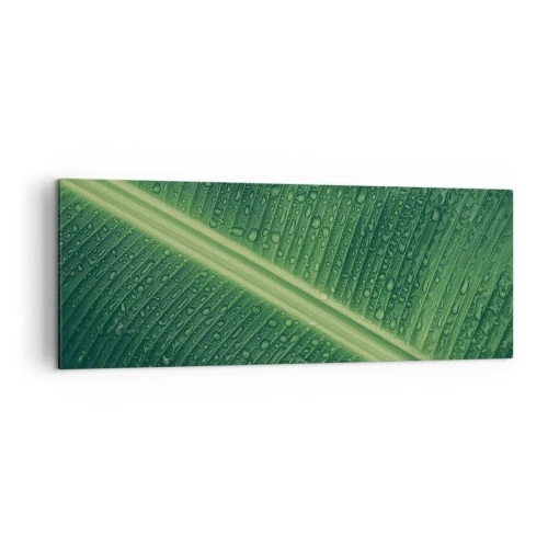 Schilderen op canvas - De structuur van groen - 140x50 cm