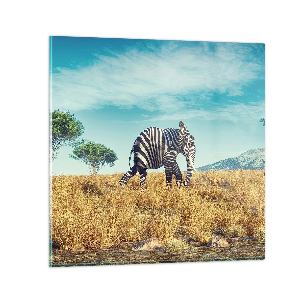 Schilderen op glas - Grijs is niet meer in de mode - 40x40 cm