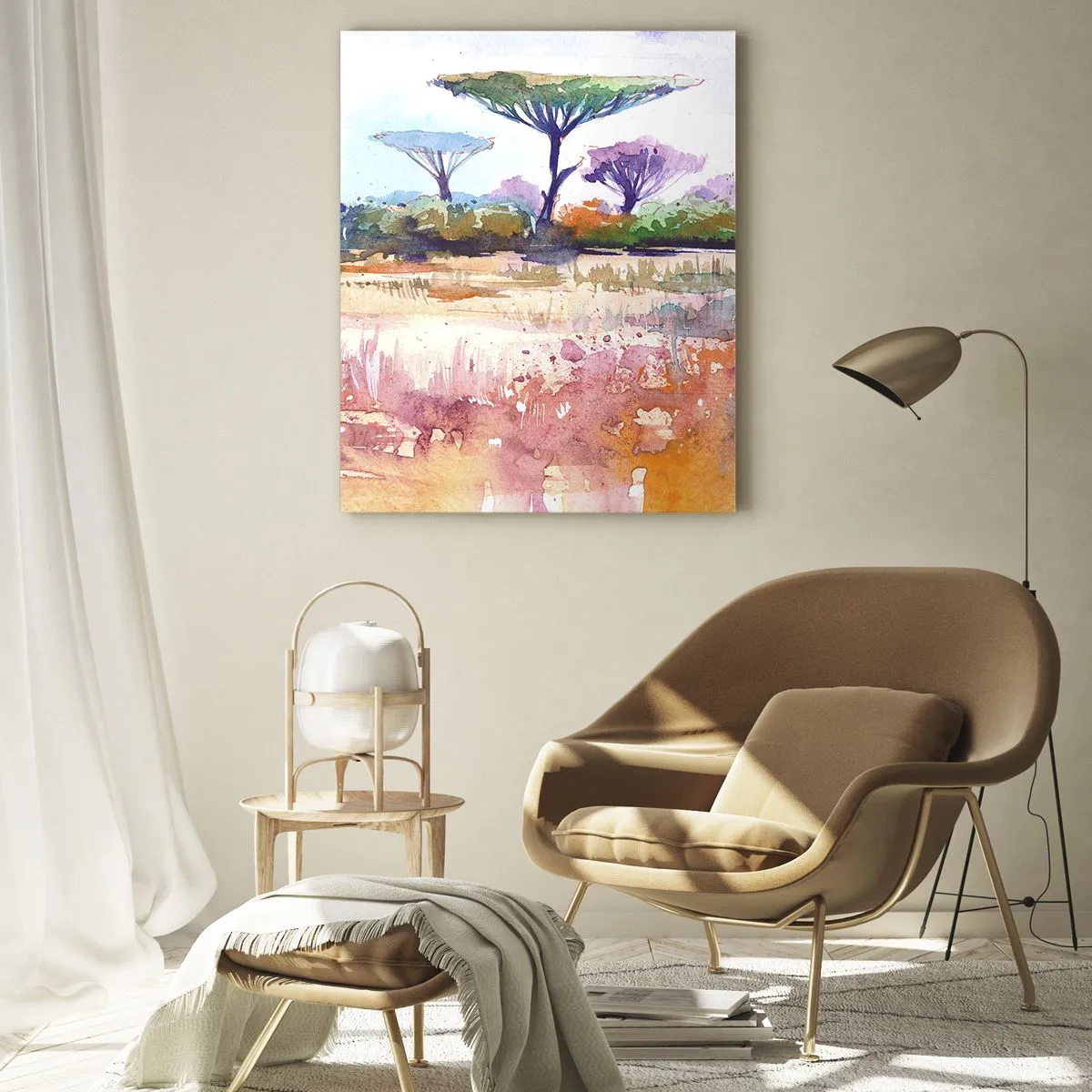 Schilderen op glas - Savanne kleuren - 50x70 cm