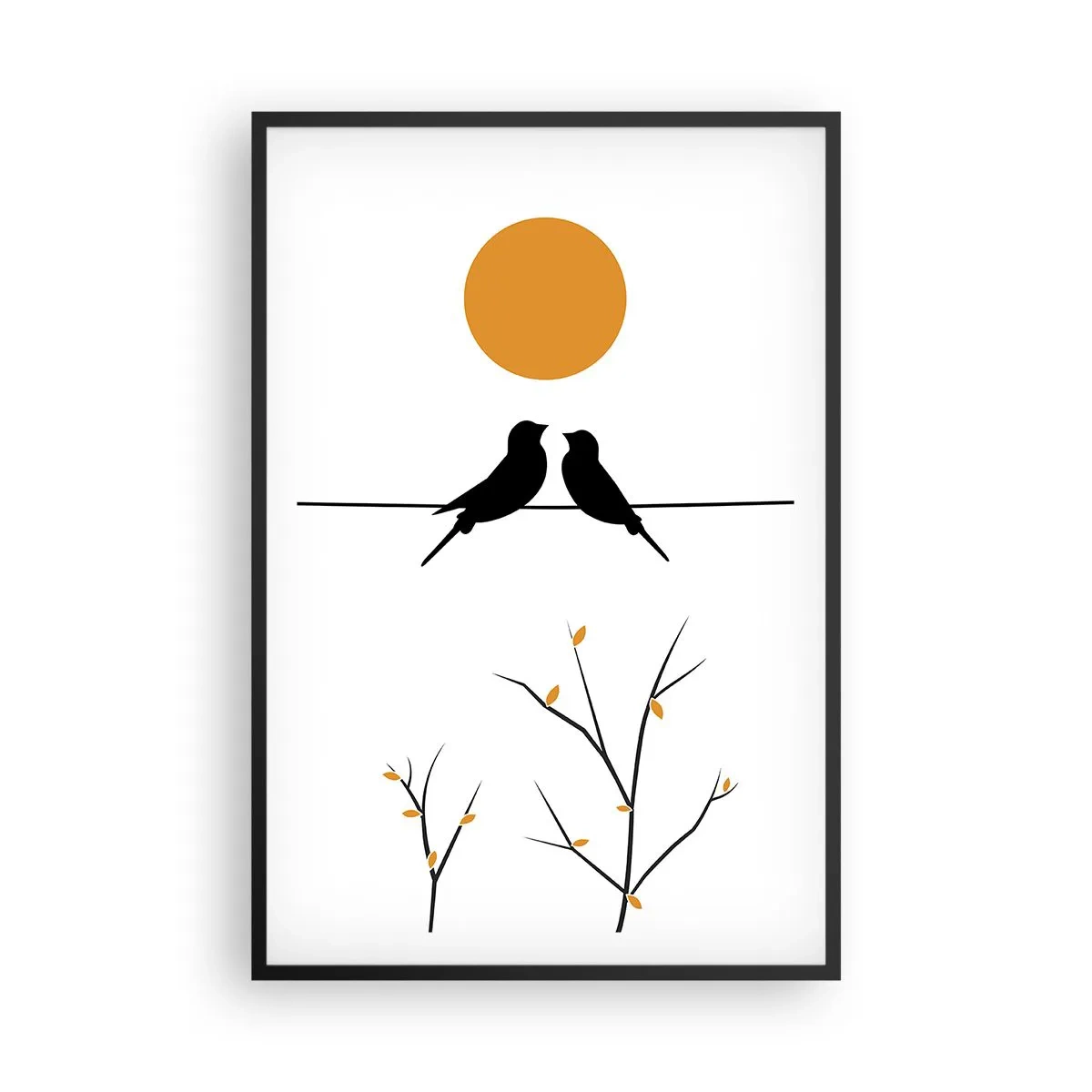 Poster in een zwarte lijst - Nachtegalen avond - 61x91 cm