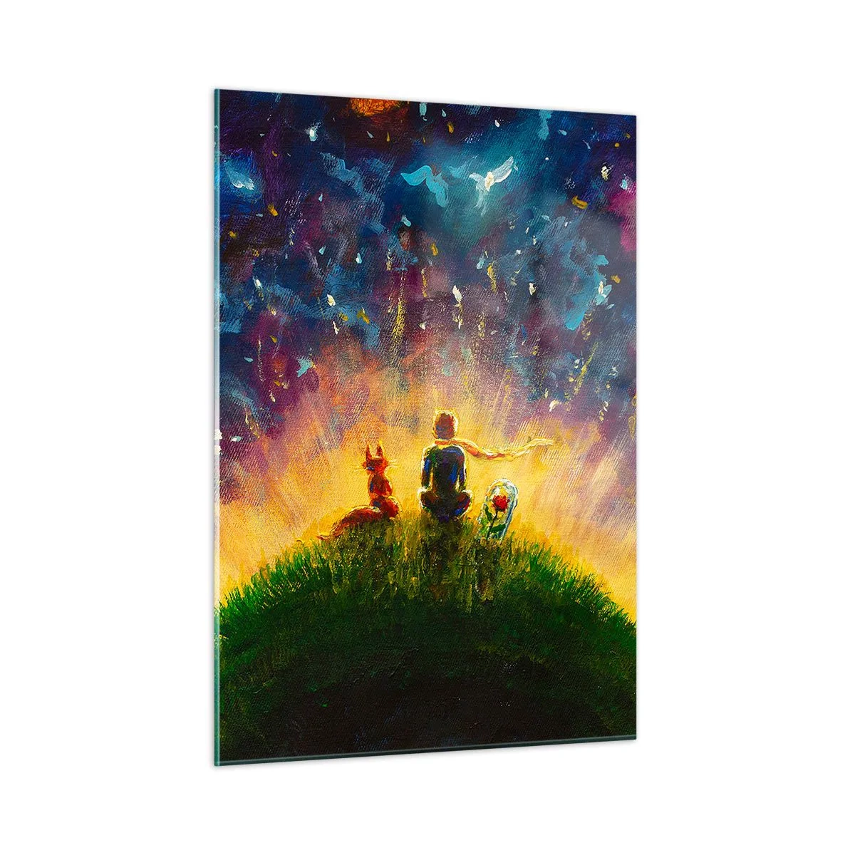 Schilderen op glas - Liefde en vriendschap - de hele wereld - 50x70 cm