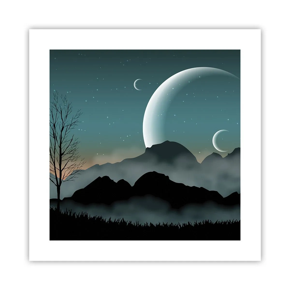 Poster - Carneval in Sterrennacht  - 40x40 cm