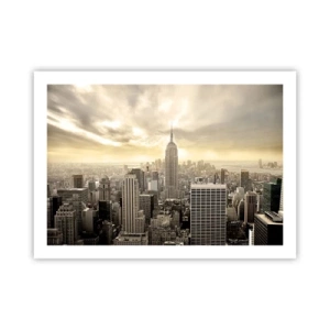 Poster - New York geweven van grijs - 70x50 cm