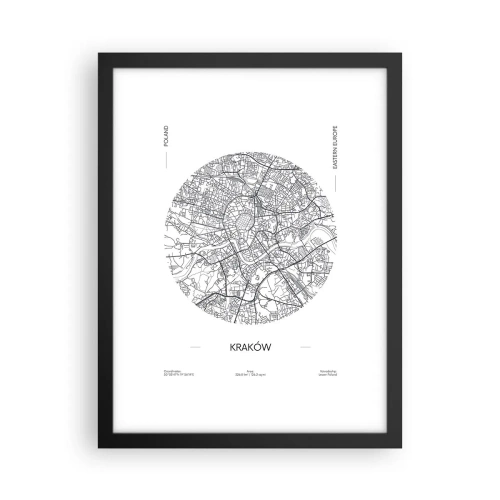 Poster in een zwarte lijst - Anatomie van Krakau - 30x40 cm