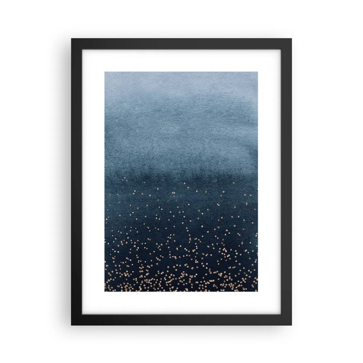 Poster in een zwarte lijst - Samenstelling - blauwe fasen - 30x40 cm