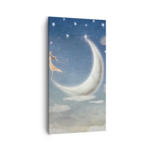 Schilderen op canvas - Blauwe verleidster - 55x100 cm