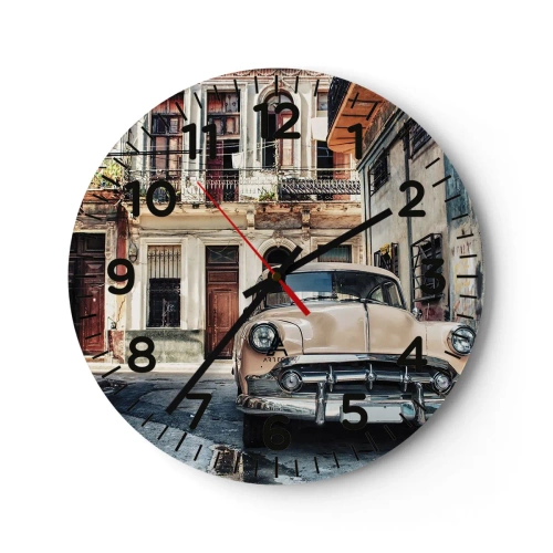 Wandklok - Klok - De siësta in Havana - 40x40 cm