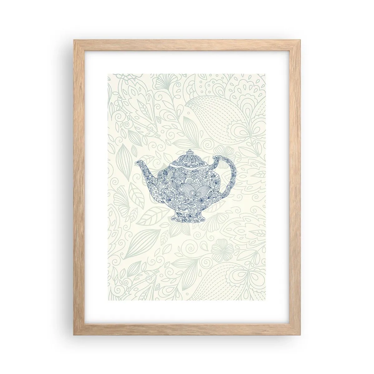 Een poster in een licht eiken lijst - De charme van thee - 30x40 cm
