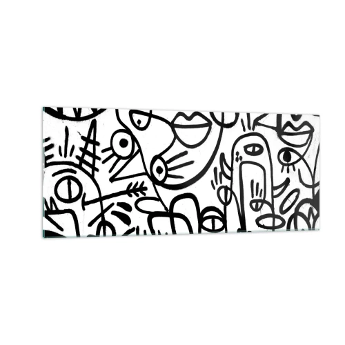 Schilderen op glas - Gezichten en luchtspiegelingen - 100x40 cm